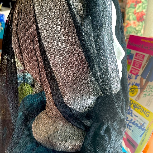 scarf raw hem LACE mesh sheer vintage - Picture 2 of 5